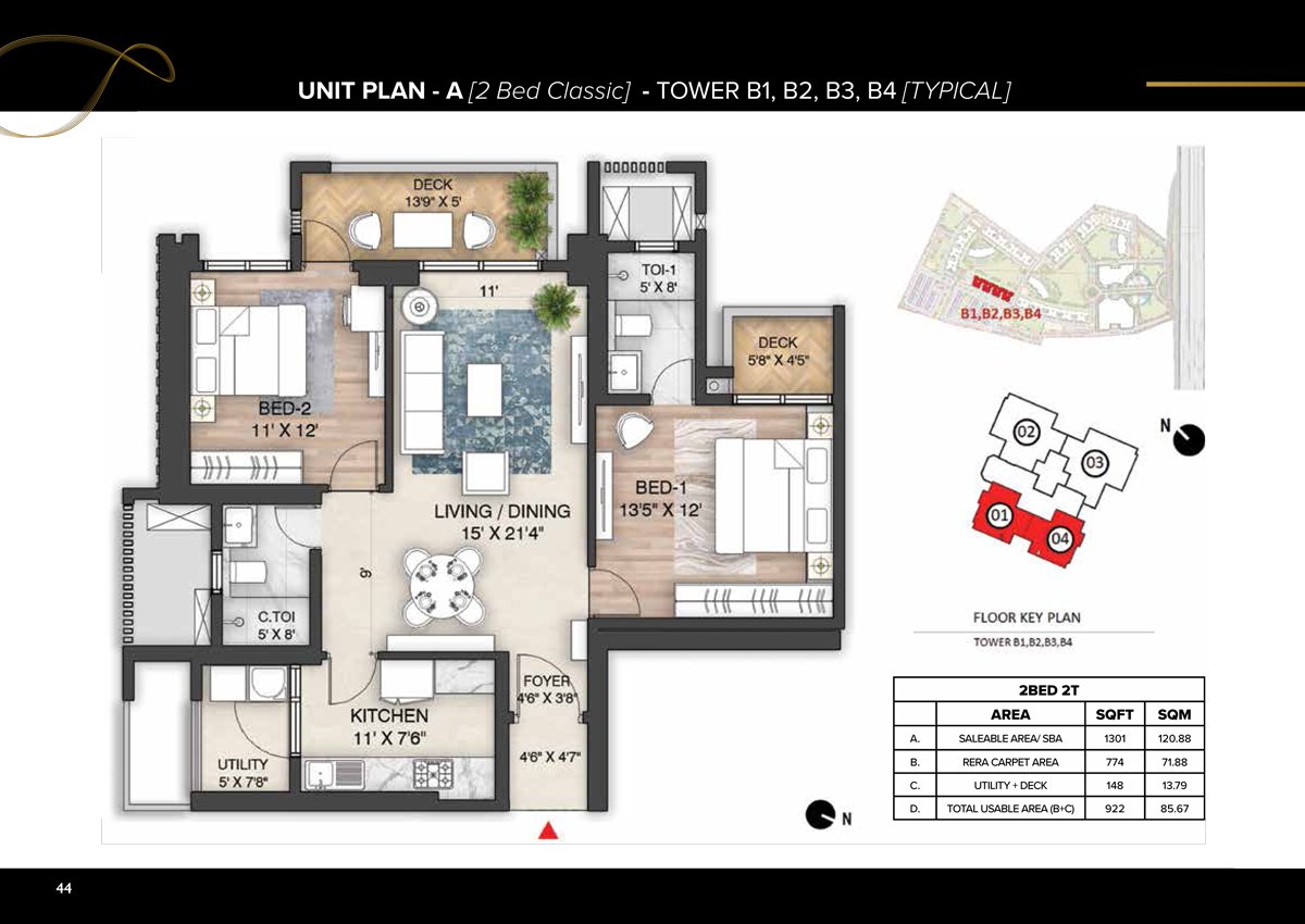 2 BHK Floor Plan